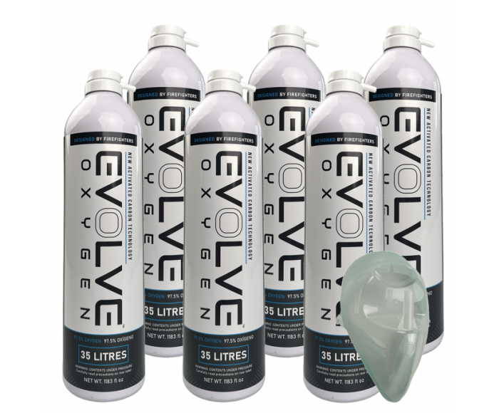 Evolve Oxygen 6x 35L + zuurstofmasker main product photo